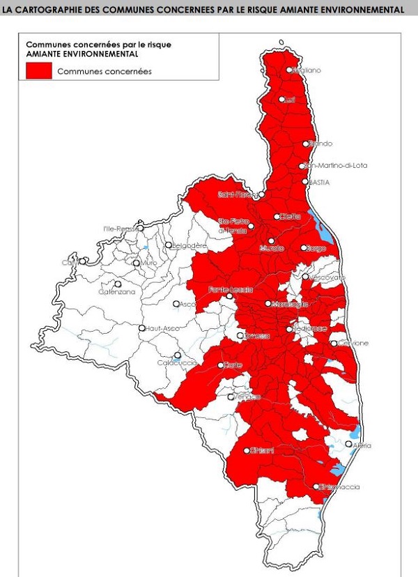 Communes concernées d'après le DDRM 2B de 2015