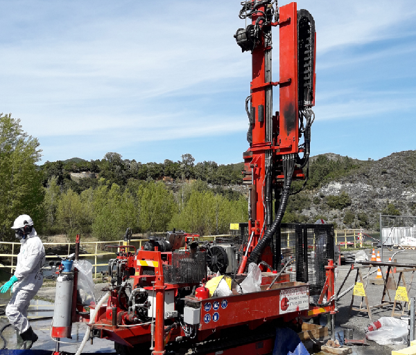 Forage en terrain amiantifère
