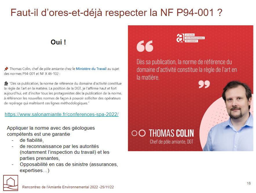 NF P94-001 règle de l'art